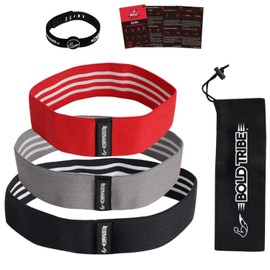 Legend Booty Pack – Ligas de Resistencia Hip Bands de Tela Para Glúteos, Piernas, Caderas y Muslos Con Diseño Antideslizante. Incluye 3 Bandas de Diferente Nivel de Resistencia, Bolsa de Transporte, Guía de Entrenamiento y Pulsera Bold Tribe.