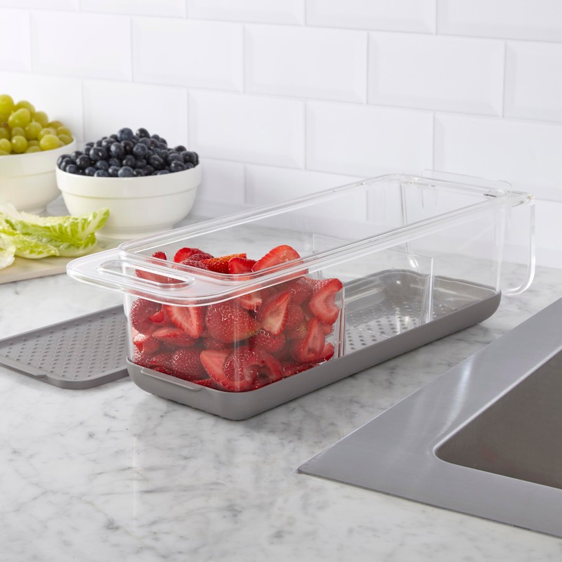 Copco Over the Sink Colander and Fridge Storage Bin with