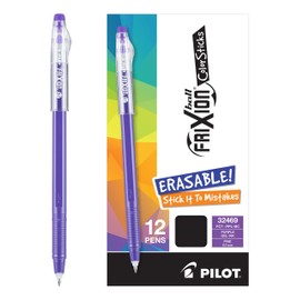 PILOT FriXion ColorSticks Erasable Gel Ink Stick Pens, Fine Point, Purple Ink, 12-Pack (32469)
