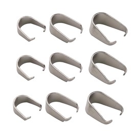 300pcs Mixed Stainless Steel Pinch Clip Clasp Bail Finish Necklace Clasps Pendant Clasps Claw Bail Pendant Clasps Pinch Clip Clasp Bail for Necklace Dangle Charm Pendant Connector (M397)