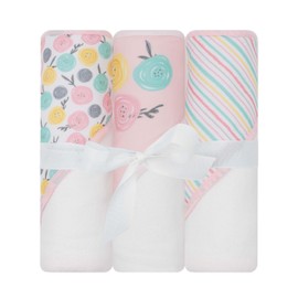 LITTLE CELEBRITY Hooded Baby Towels, Baby Bath Towels, Baby Towels with Hood, Hooded Baby Towel, Toddler Towels, Baby Hooded Towel, 30" x 26", 3PK (Roses)