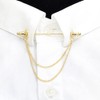 Chamvino 2PCS men's and women's shirt chain collar pins Gold