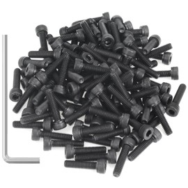 105 Pieces M4 x 16mm Socket Head Cap Screws, Thread Pitch 0.7mm, Sutemribor M4 Black Screws, 12.9 Grade Alloy Steel, Black Oxide Finish, Fully Threaded
