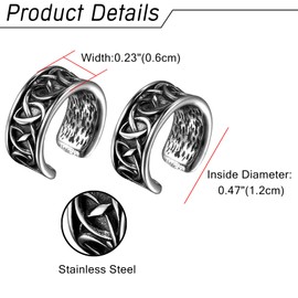 Aroncent 1 Pair of Non-Piercing Ear Clips Earrings Set Stainless Steel Cast Ear Clips Ear Cuff Fake Piercing Without Hole for Men and Women, Stainless Steel