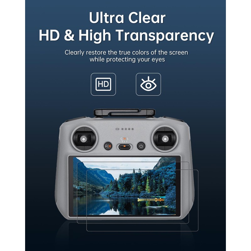 3 Pack HD Tempered Glass Screen Protector for DJI RC/RC