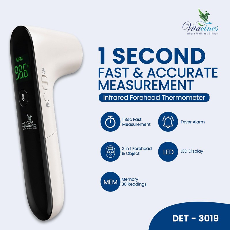 Infrared Forehead Thermometer for Adults, Kids & Baby - Digital