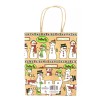 Jo-ann's Snowman Family Gift Bag,Tan,Raffia Handle,Button Up,Hearts,7"x3