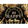LYCGS 10X8ft 2024 Happy New Year Backdrop Black and Gold