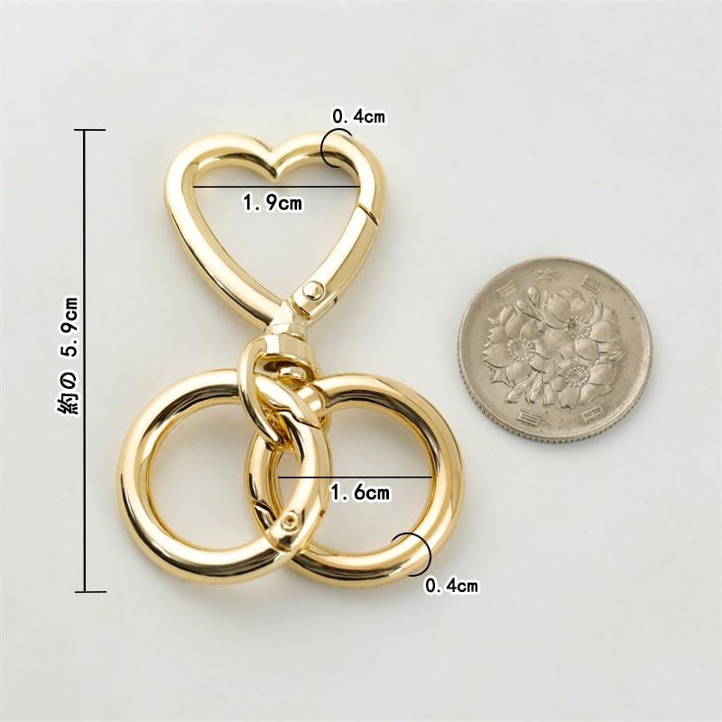 [FUSSED] 1 Pcs Spring Coil Heart Key Chain Clip Heart