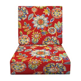 RSH DECOR: Deep Seating Foam Cushion Set | 23” x 24” Seat | All-Weather Spun Fabric | Water and Fade-Resistant | Outdoor Chair Cushion Set for Patio Furniture | Daelyn Cherry