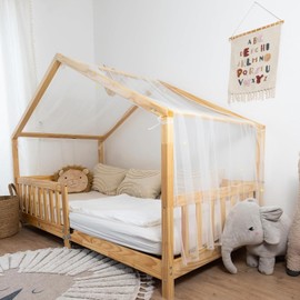 Joyseedi Letto a cielo con stelle luminose, letto a baldacchino, per cameretta dei bambini, idea regalo per ragazze/ragazzo, 135 x 420 cm, decorazione letto a baldacchino con stelle luminose