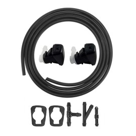 Cheriezing 68081370AB 2pcs Windshield Washer Nozzle + 3 Meters Fluid Hose Tube Pipe + 3pcs Connector Adapter (I Y T) Compatible for 2013-2016 Dodge Dart