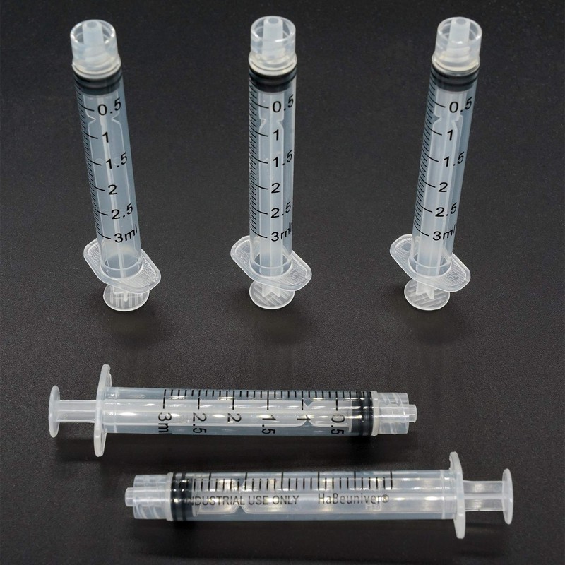 50 Pack 3ml Syringes Luer Lock with Measurement, Plastic Syringe