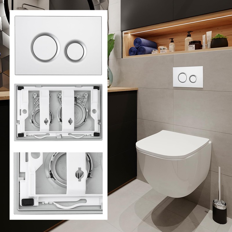 OasisFlow Dual Flush Actuator Plate for Wall Hung Toilets, Compatible