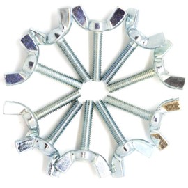 TOP-VIGOR 10Pcs Wing Bolts Wing Screws, M6*20mm Wing Butterfly Bolts Butterfly Screws, Butterfly Wing Screws Bolts, Thumb Hand Screws for Machine Fastener Machinery Equipment