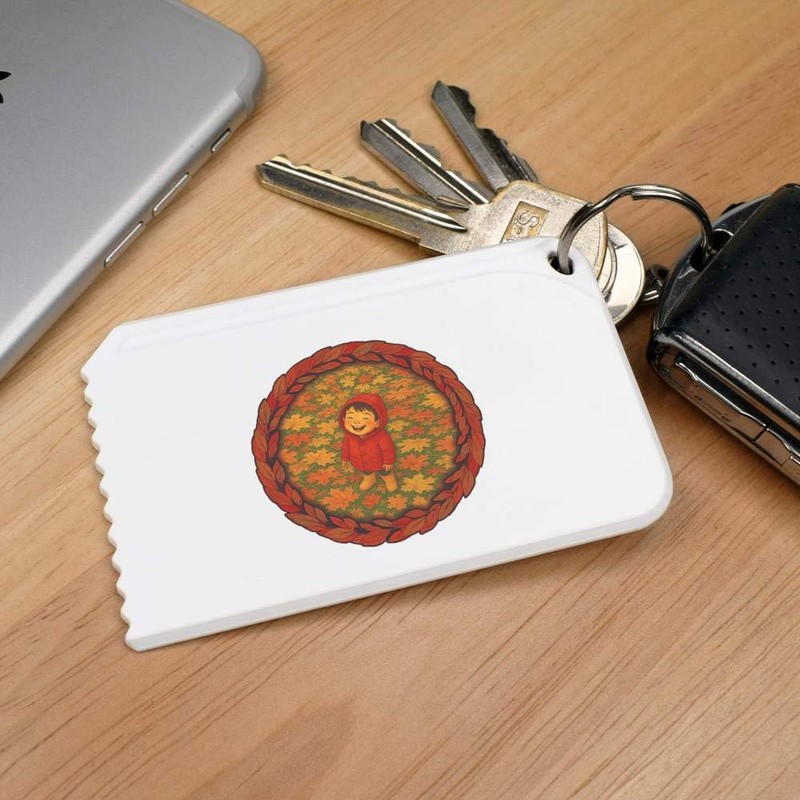 'Playing in Autumn Leaves' Plastic Ice Scraper (IC00042969)