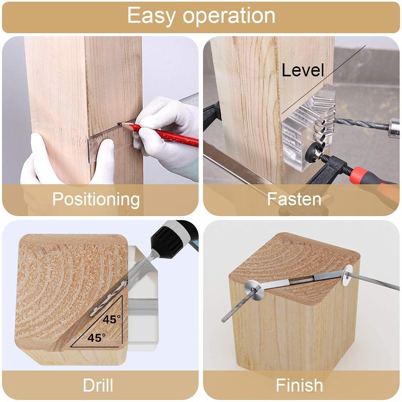 Muzata 45 90 Degree Cable Railing Angle Drill Guide Jig