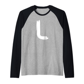 Creative Bold White Letter L - Design - Alphabet - Marker Raglan Baseball Tee