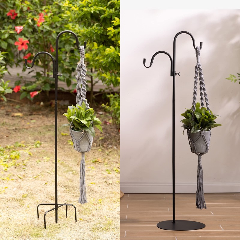 Navaris Shepherds Hooks for Outdoor - Hanging Bird Feeder Plant
