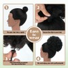 quesdom Afro Puff Ponytail Extension Synthetic Ombre Auburn 80 Grams
