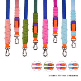 Shock Absorbing Dog Leash, Bungee Dog Leash with Swivel Lockable Hook & Padded Handle, No-Pull Lead for All Dog Sizes - Enhances Safety & Comfort for Outdoor Walks (Blue, Geo Leash)