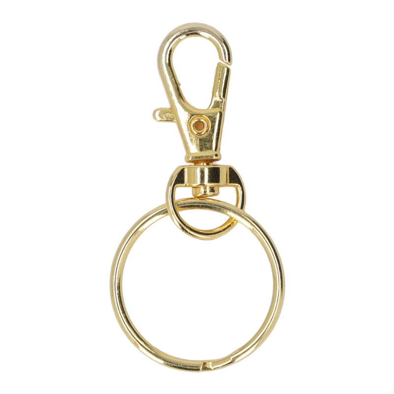 100PCS Gold Lobster Claw Clasp with Key Rings Rustproof Metal