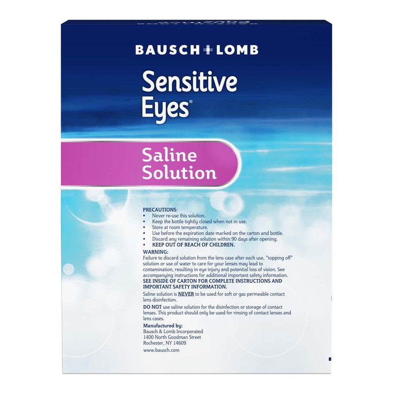 Bausch + Lomb Sensitive Eyes Saline Solution, Gentle Daily Rinse