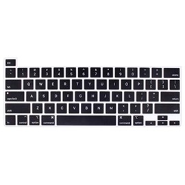 English Language Silicone Keyboard Skin Compatible with 2020 2019 MacBook Pro 16 inch with Retina Display Model A2141, 2022 2021 2020 MacBook Pro 13 inch with M2/M1 Chip A2338 A2289 A2251 (Black)