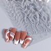 Holographic French Line Nail Art Stickers, 8 Sheets Silver Matte
