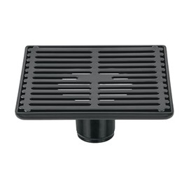 Foset RS-702M, Resumidero cuadrado 6"x 6" acero inoxidable color negro