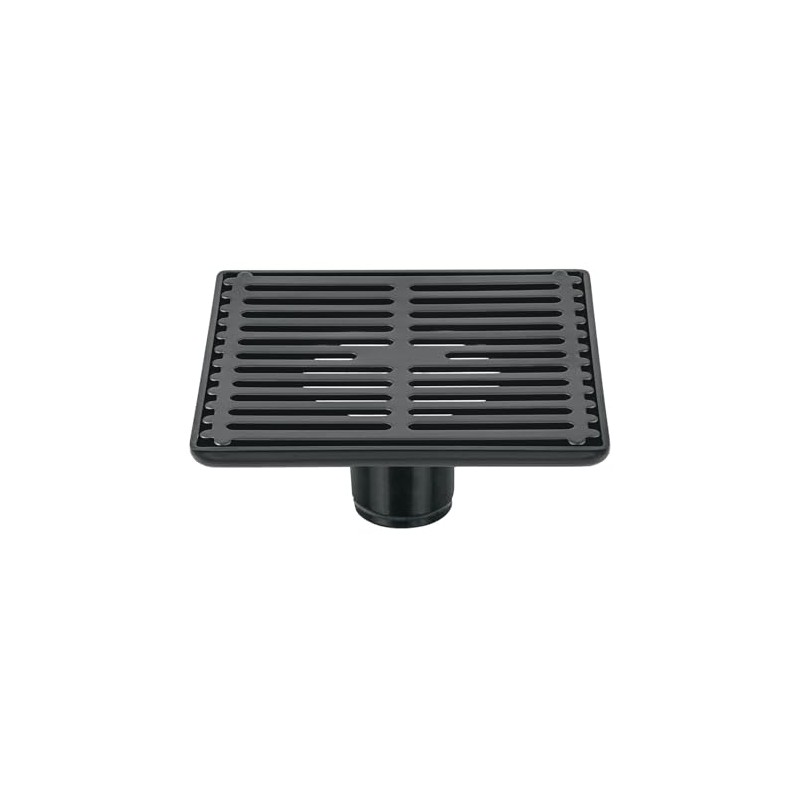 Foset RS-702M, Resumidero cuadrado 6"x 6" acero inoxidable color negro