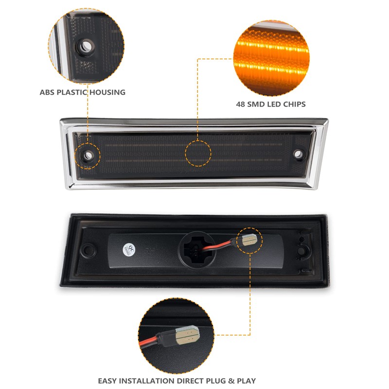 NEIFILES Front LED Side Marker Lights Fender Bumper Lamps Compatible