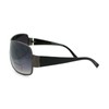 Mens Oversized Rectangular Shield Designer Fashion Warp Sunglasses Gunmetal