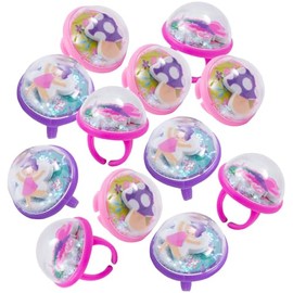 Fun Express Fairy Friends Snow Globe Rings - 12 Pieces