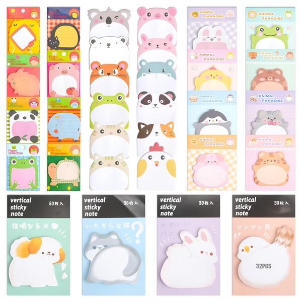 32 Pack Animal Themed Sticky Notes, SHAIDOJIO 800 Sheets Cute