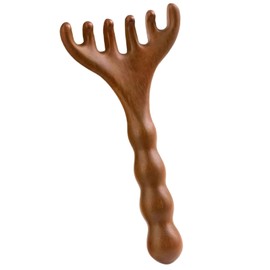 KINTEGOOD Wooden Sandalwood Massage Comb, Long Handle Scalp Massager, Scalp Acupoint Relaxation Gua Sha Tool for Head and Face