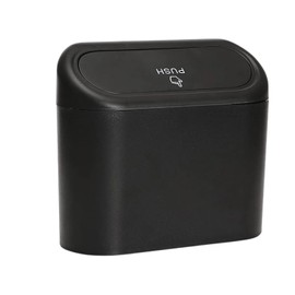EZONEDEAL Car Trash Can with Lid, Portable Hanging Mini Car Trash Can, Auto Dustbin Garbage Organizer Holder, Wastebasket Trash Container Bin for Car, Vehicle, Home, Office, Car Organizer -Black