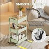 johgee 3 Tier Rolling Cart with Table top, Metal Rolling