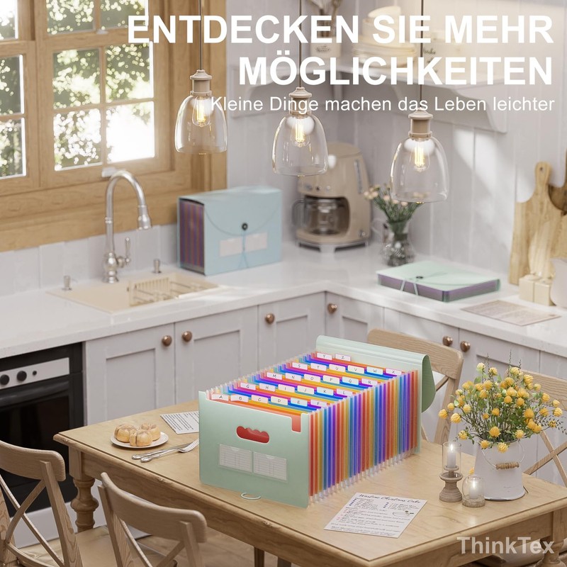 ThinkTex Morandi 26 Compartments A4 Document Folder A4 Sorting Folder