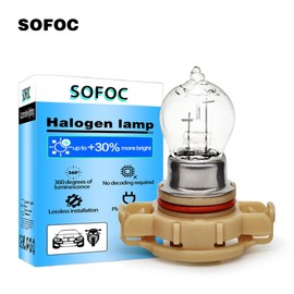 SOFOC PS24W Car DRL Fog Light Turn Signal Light Brake Reverse Light 12V 24W Warm White 2pcs