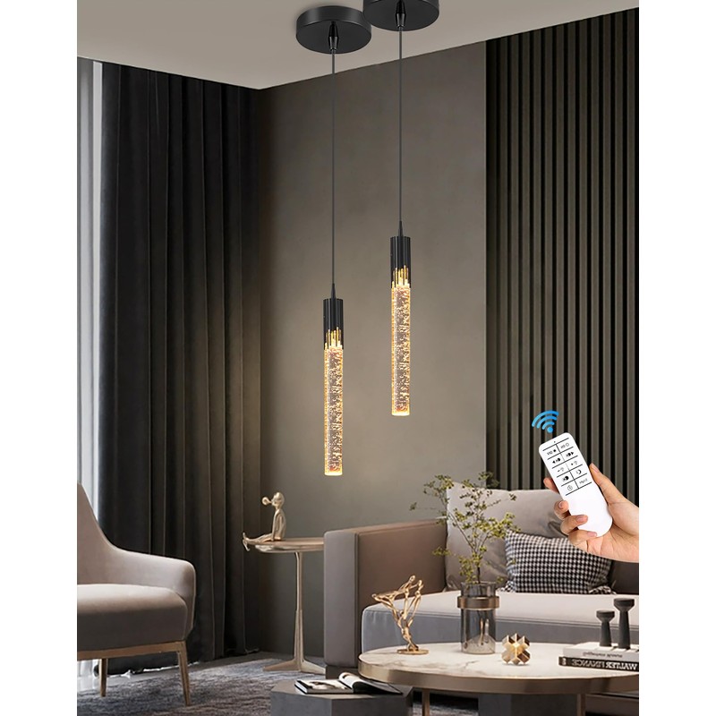 Flashing God Black Pendant Lights Modern LED Kitchen Island Light