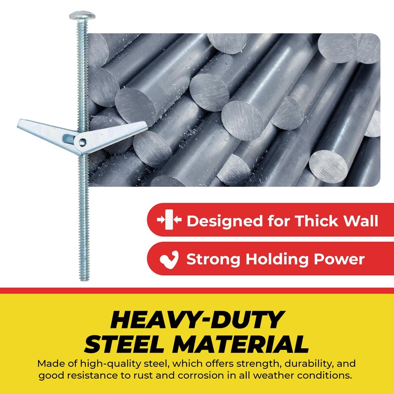 QUALIHOME Spring Toggle Bolt Anchors - Heavy Duty Wall Anchors