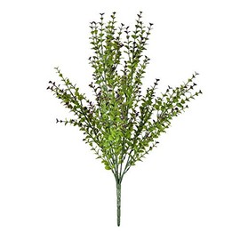 Vickerman Everyday Artificial Green and Purple Eucalyptus Bush 20 Inch Long- Perfect for Home Or Office - Greenery Sprigs Decoration for Flowers Shrubs Vases