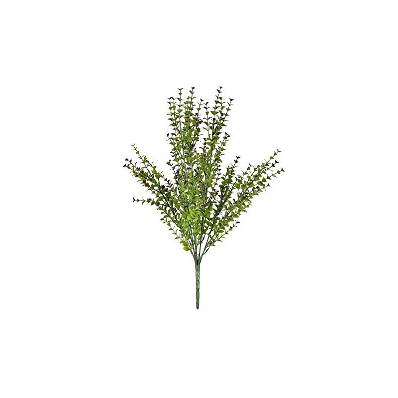 Vickerman Everyday Artificial Green and Purple Eucalyptus Bush 20 Inch