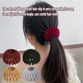 4Pcs Birds Nest Magic Hair Clips, Hair Accessories for Thick or Thin Hair, Expandable Hair Bun Makers Ponytail Holders Women Girls Scrunchies Hairpin