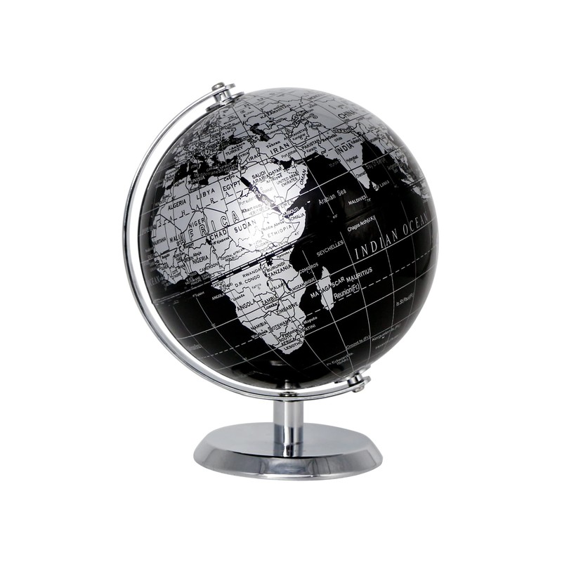 Topglobe 14 cm Metallic Globe - English Map - Educational/Geographical/Decoration