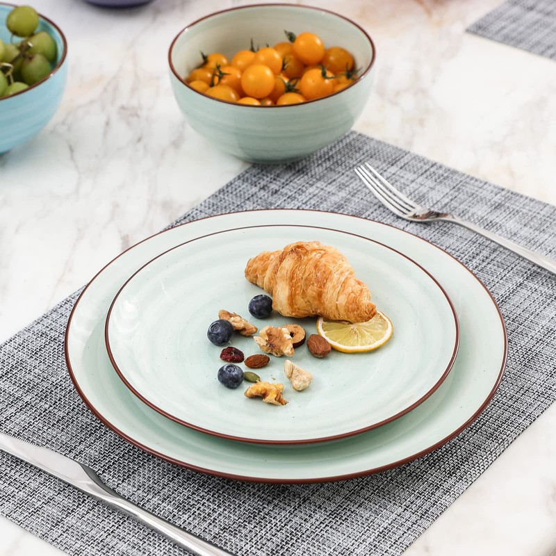 Selamica Ceramic 8 inch Dinner Plates, Small Dessert Salad Plates,