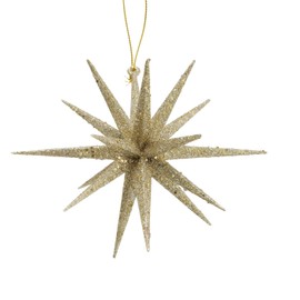 Boltze Tove Decorative Pendants Set of 2 Tree Decorations Star Gold Sparkle Glitter Christmas Tree Christmas Tree Winter Decoration Advent Star for Hanging