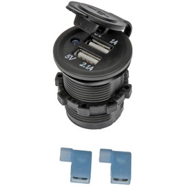 Dorman 84622 12V DC Accessory Socket Dual USB 5V 1A/2.1A