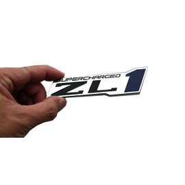 2pcs ZL1 Supercharged Emblem Engine Hood Badge Decal Replacement for Zl1 Camaro (Blue)